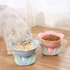 Flower Ceramic Cat Bowl Pet Food  Bowl for Cats Dogs Supplies Neck Protection 5