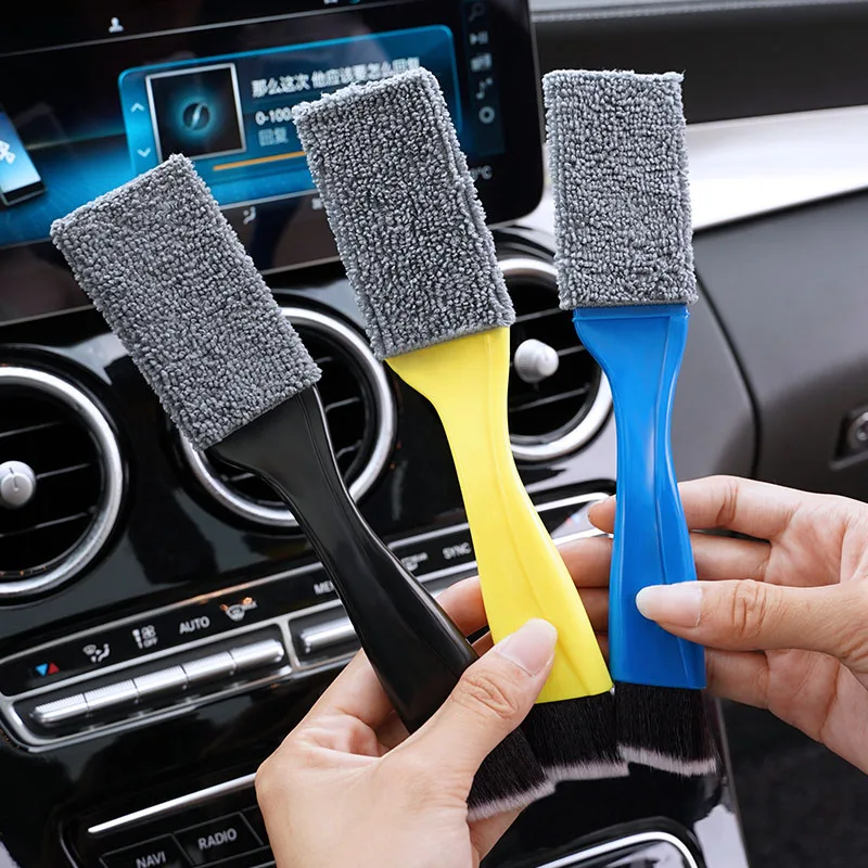 2 In 1 Car Dust Tool Cleaning Brush Interior Accessories for Peugeot 307 206 107 207 406 208 3008 607 408 407 308 106 508 301