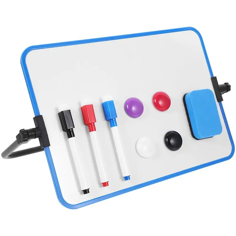 

Dry Erase Board With Stands Small Double-Sided Magnetic Whiteboard Dry Erase Portable Calendar Office Note Message Stand Easel