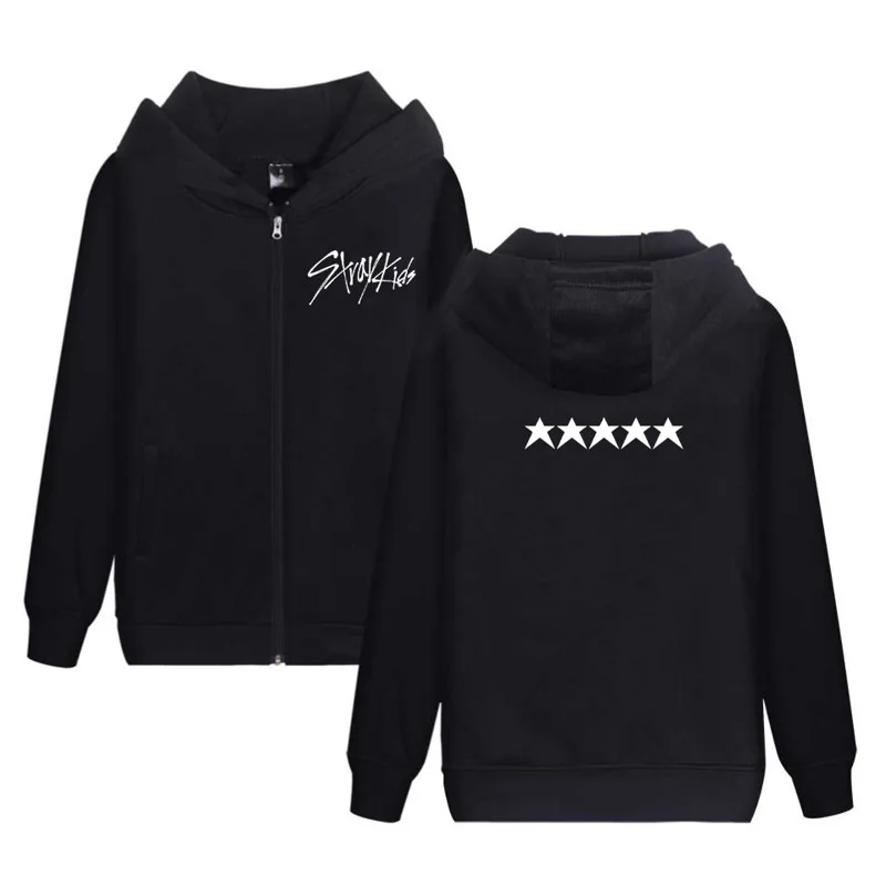 

Stray Kids 5 Star Zipper Hoodie Jacket Kpop Women Men Loose Sweatshirt Coat Hoody Sudadera Korean Streetwear Fashion SKZ Clothes