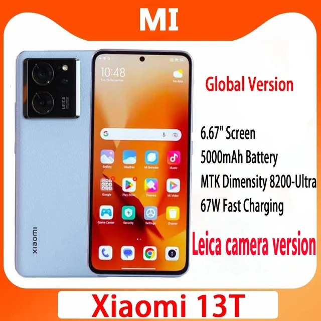 Xiaomi-teléfono inteligente 13T 5G, versión Global, MTK Dimensity  8200-Ultra, 8GB/12GB, 256GB, cámara de 50MP, 5000mAh, carga Turbo, 144Hz,  pantalla de 6,67 pulgadas - AliExpress