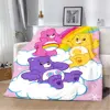 Cute Cartoon Care Bears Printed Blanket Picnic Blankets Warm Blanket Soft and Comfortable Blanket Home Travel Birthday Gift 2