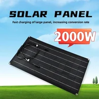 panneau solaire flexible, kit de panneau solaire avec chargeur de batterie 500-2000 W 12-48 V ; Convient aux camping-cars, aux yachts, aux camping-cars domestiques et aux toits. 2