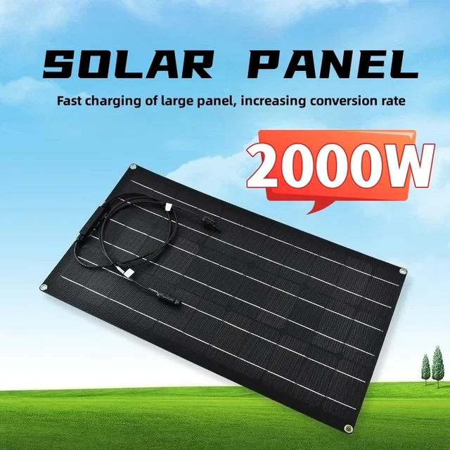 Kit de panneaux solaires entièrement flexibles (500W-2000W personnalisable) |   Compatible avec les systèmes 12V à 48V |   Parfait pour les toits de camping-cars, les bateaux 1