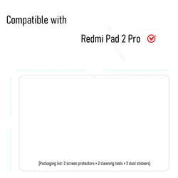 Dual - Pack Premium Glass Screen Protectors (2P - Redmi Pad 2 Pro)