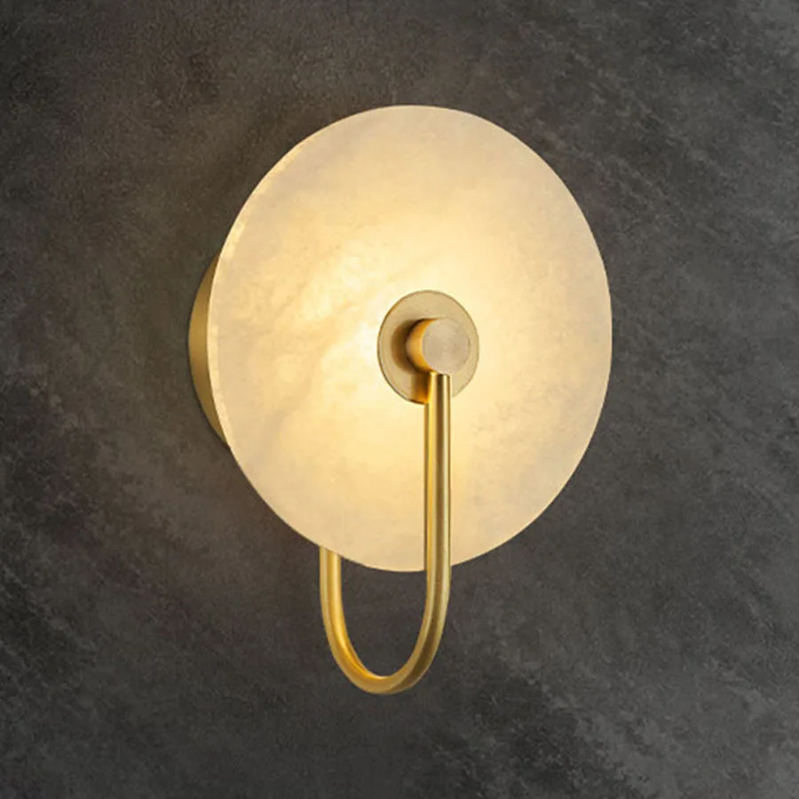 

25CM Modern Creative Marble LED Wall Lamps Natural Marble Wall Sconce for Bedroom Bedside Living Room Home Indoor Decoration