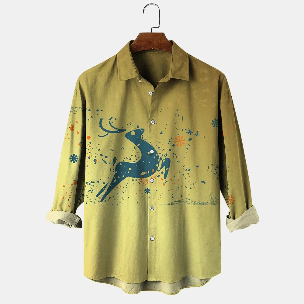 Men's Shirts 2023 Christmas Shirts Short Sleeve Casual Fashion Men's Shirts Summer Hawaiian Shirts Party Men's Tops