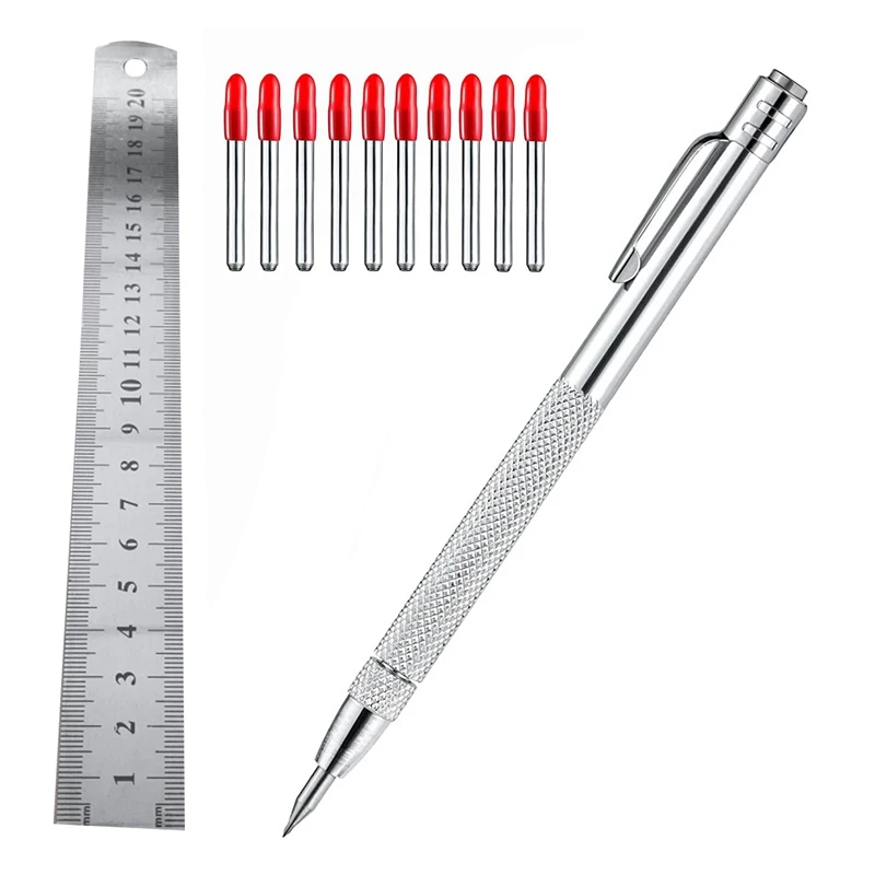 

Metal Scribe Silver Scribe Scribing Tools Replacement Marking Tip, Aluminium Engraving Pen For Glass/Ceramics/Metal Sheet
