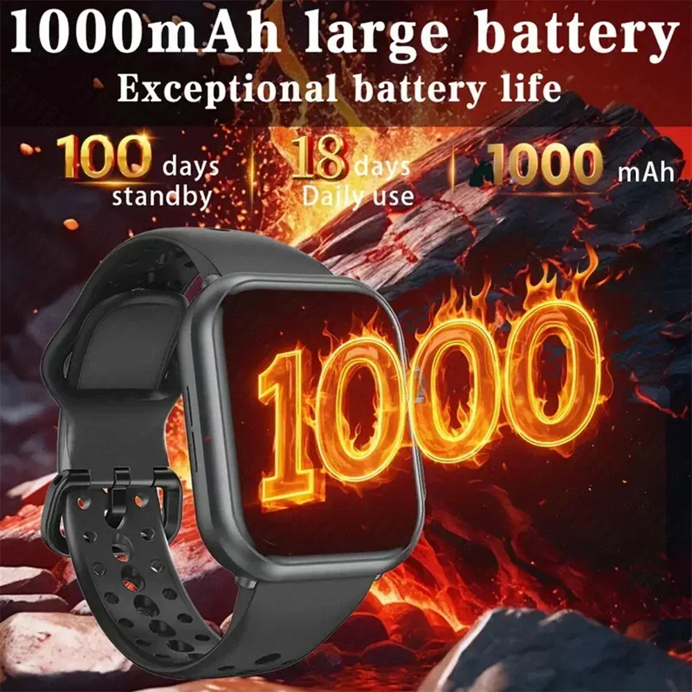 Watch Ultra K62 Men Women 1000mAh AMOLED 100+Sport Heart Rate HD Bluetooth Call GPS Track Waterproof Smart Watch For iOS Android 2