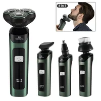 4 In 1 Rechargeable Smart Razor Waterproof Shaver Type-C charge Electric Shaver LCD Digital Display Three-head Floating Razor 2