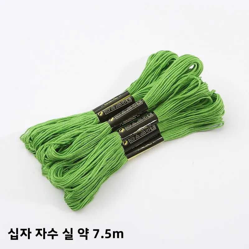 75미터 꽃줄 자수-실크 포장-실-자수바늘-이마꽃-머리핀-수제-DIY-쥬얼리