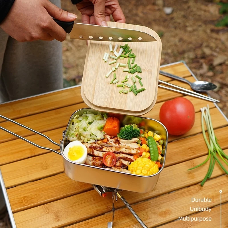 Portable Picnic Lunch Box Outdoor Stainless Steel Camping Cooking Set