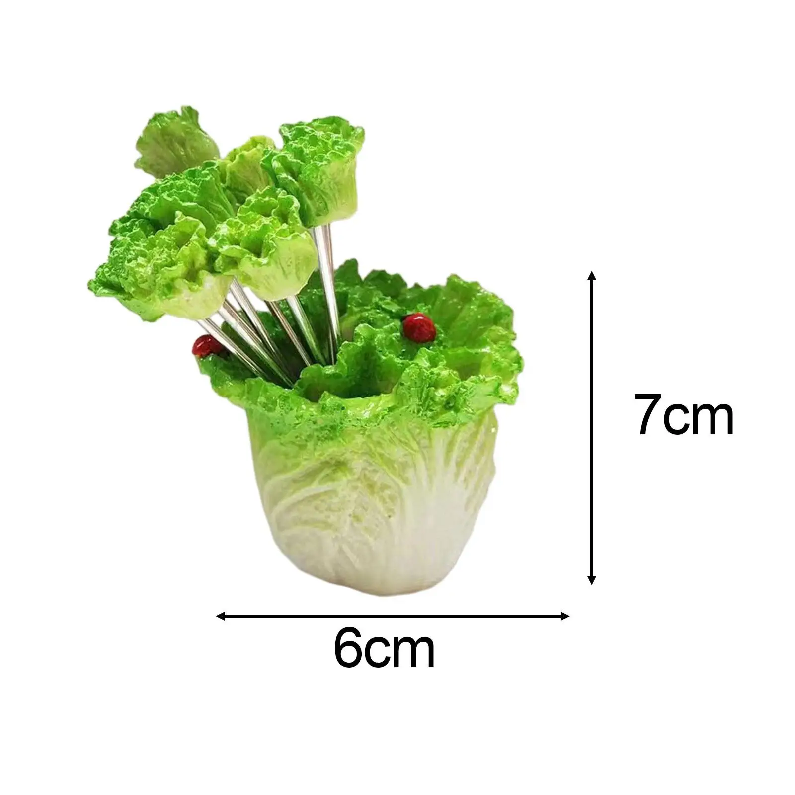 Cabbage Fruit Fork Set Lunch Accessories Pick Fork Holder Cute Picks for Home Fruit Platter Cake Dessert Restaurant