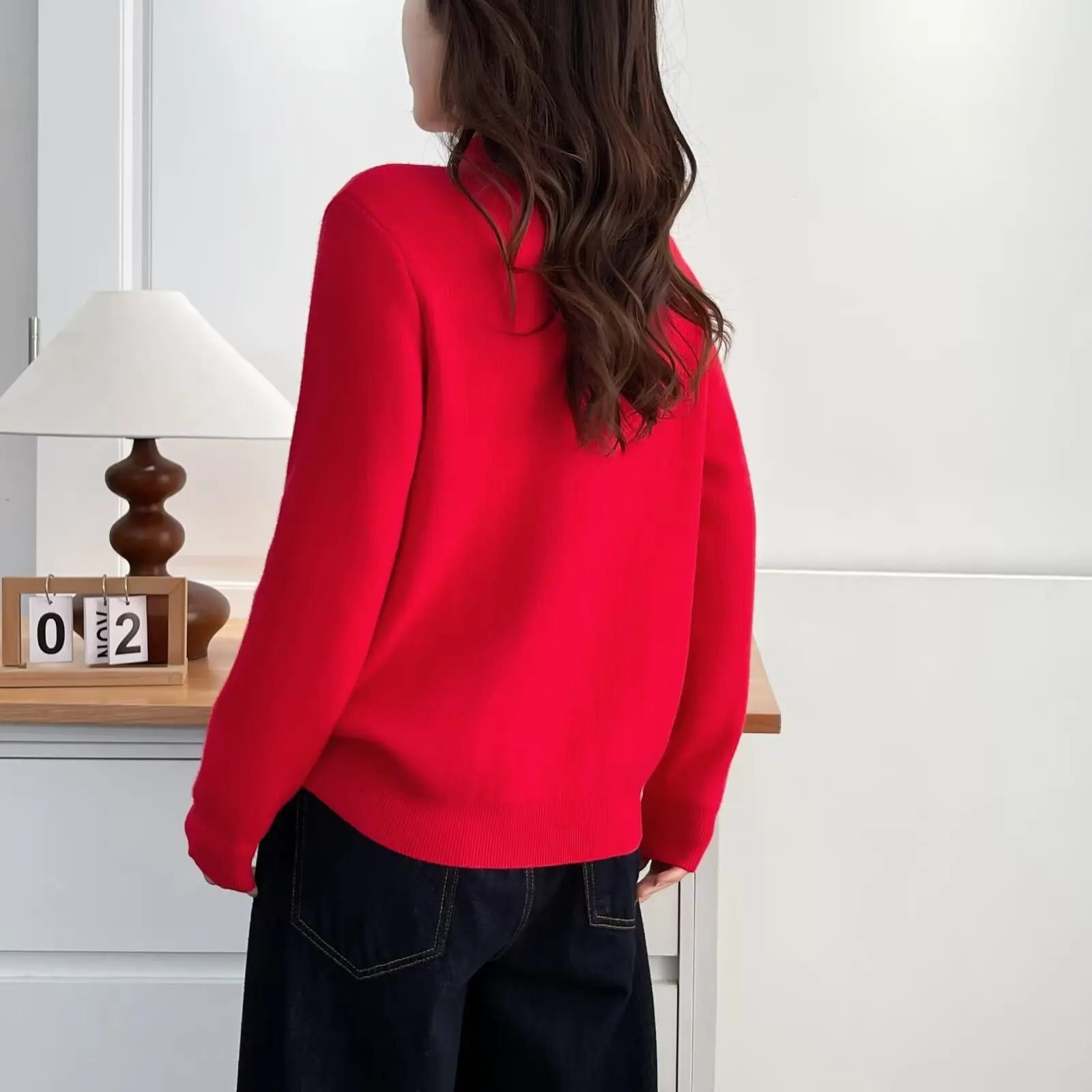 XXXXL Fashion Plus Size Women's Sweaters One-piece Fleece Thickened Warm Pullovers In Autumn And Winter New Style 8525
