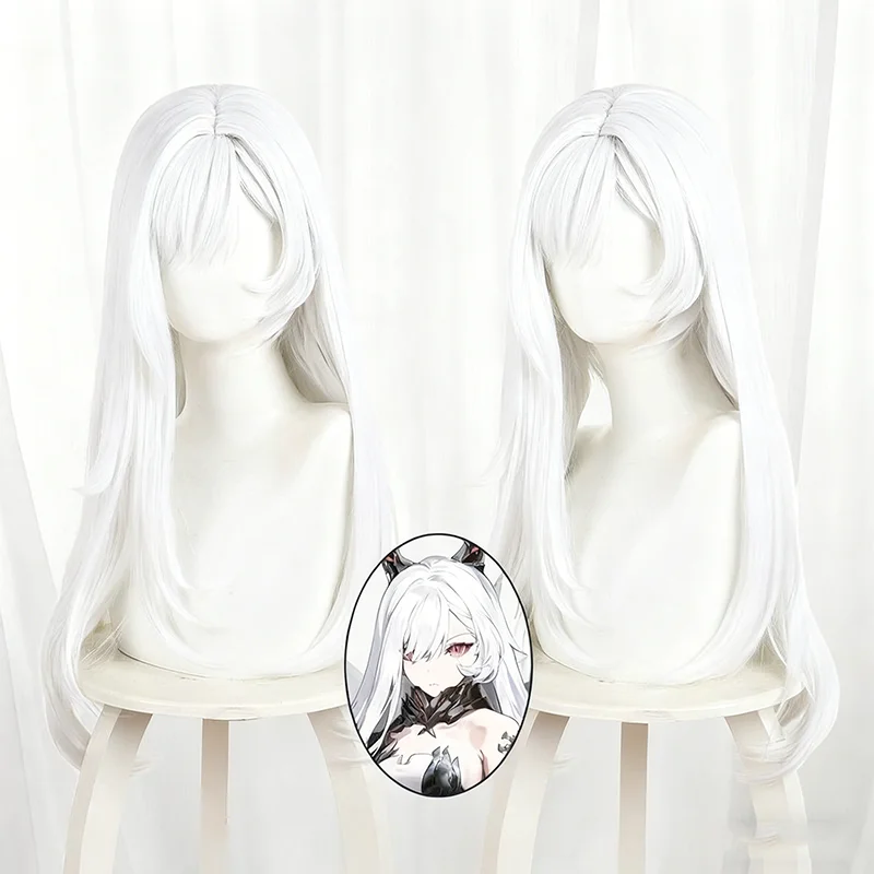 Generic White Long Heat-Resistant Synthetic Wig for Cosplay Events