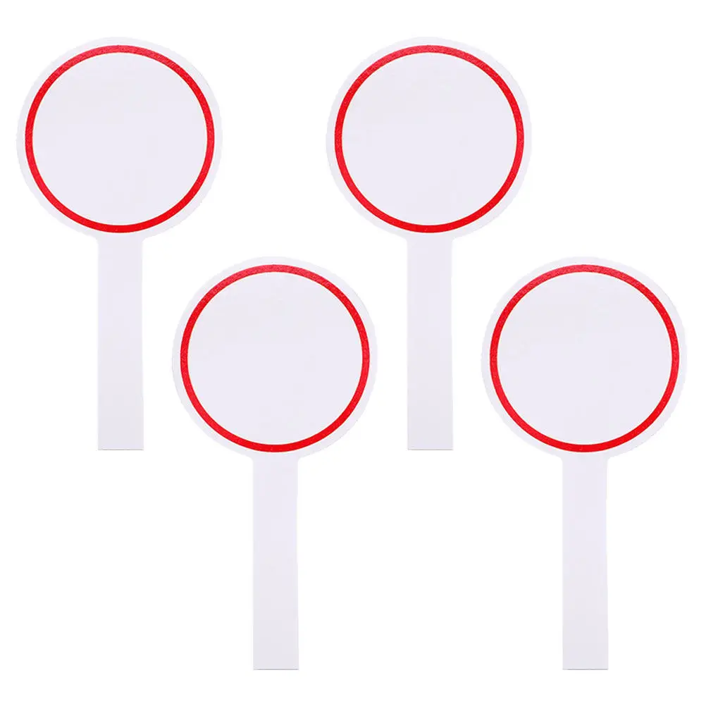 4Pcs 간편한 그립 지울 수 있는 스코어링 보드 핸드헬드 드라이 지우기 화이트보드 패들 학교 사무실 이벤트용 빈 쓰기 표면