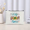 Medical Supply Nurse Printed Canvas Cosmetic Bag Organizer Sundry Zipper Storage Pouch  Makeup Bags Office Supplies Pencil Case 4