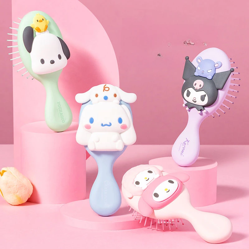 

Sanrio Kawaii Anime Cute My Melody Kuromi Massage Airbag Comb Cartoon Pochacco Cinnamoroll Be Easy To Carry about Girls Gifts