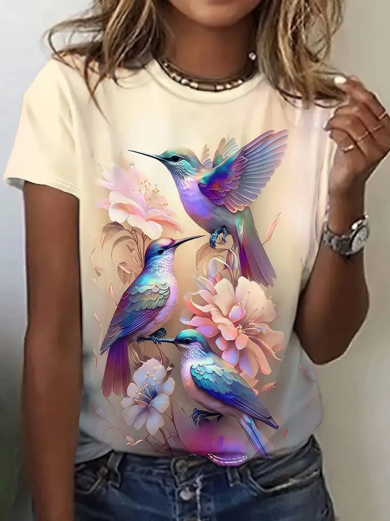 أزياء 3D فراشة طباعة الصيف عارضة س الرقبة قصيرة الأكمام kawaii الفتيات تي شيرت الملابس النسائية