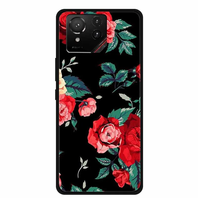 Cartoon Printed Soft Black Silicone Phone Case