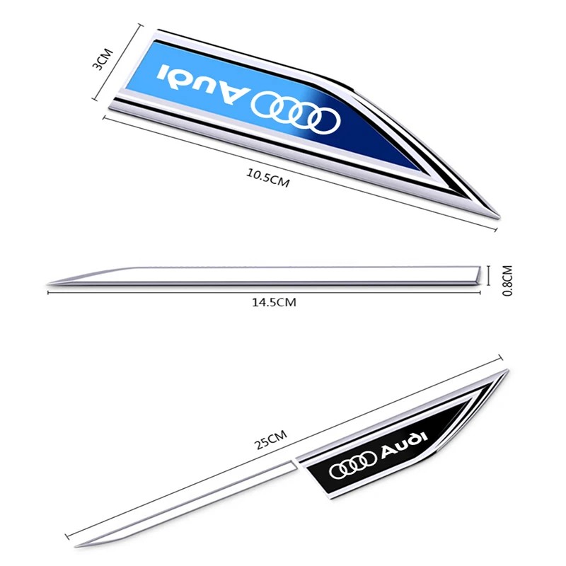 Car Fender Metal Badge Decal For Audi Sline A1 A3 A4 A5 A6 A7 A8 B8 B9 B6 C6 Q2 Q3 Q5 Q7 Q8 S3