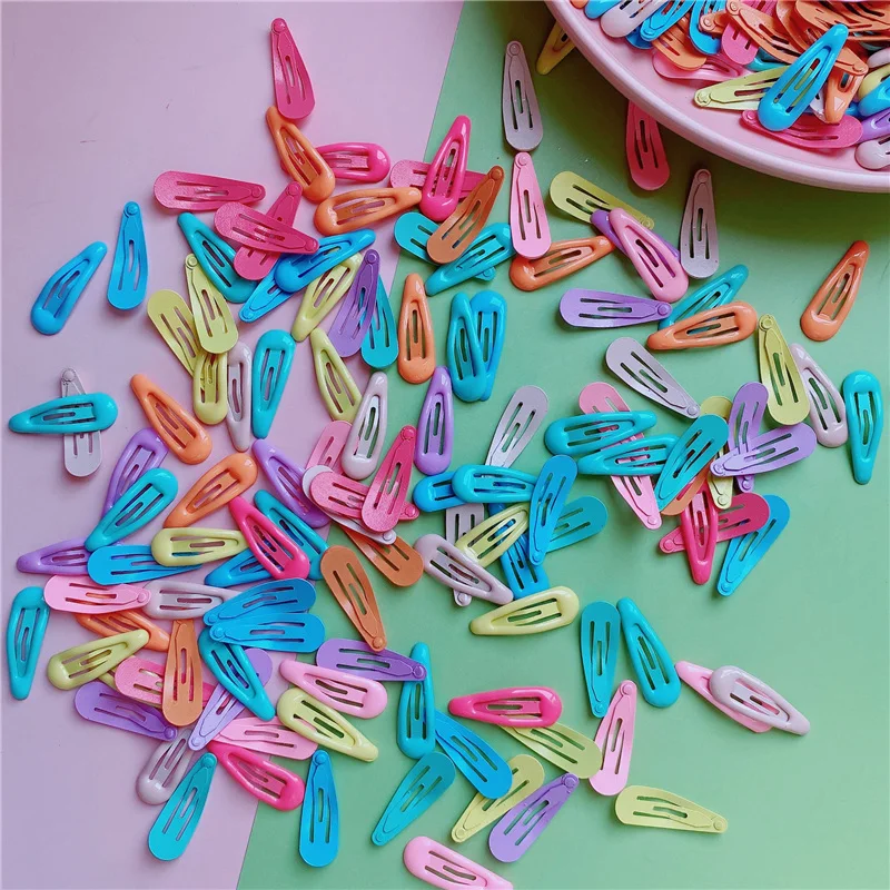 어린이 머리핀 합금 헤어 액세서리, 단색 캔디 컬러 헤어 클립, DIY 귀여운 작은 머리 바레트, 소녀 머리 장식, 30 개/로트, 3cm