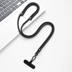 Universal Adjustable Phone Strap with Clip - Durable Crossbody Necklace Lanyard (Black)