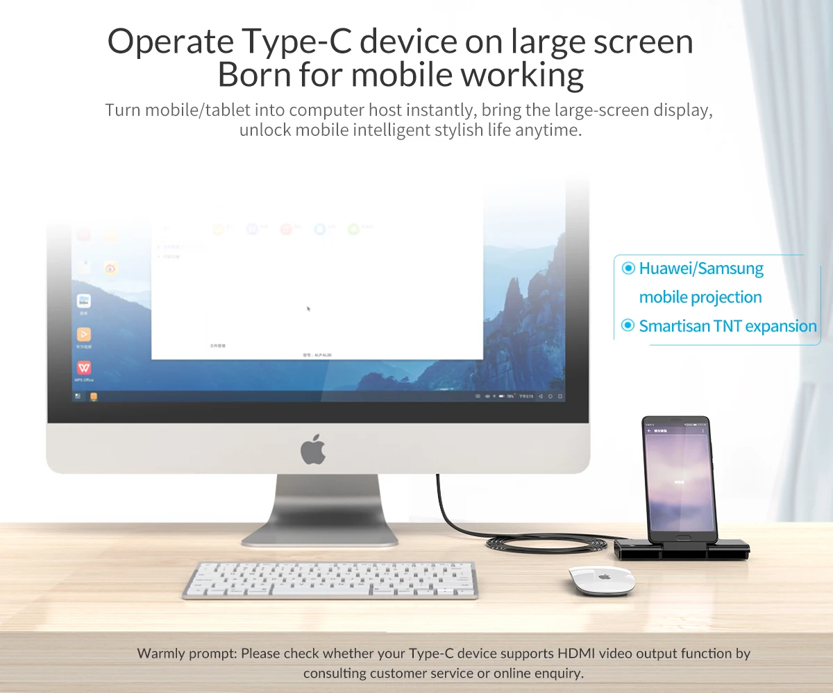 USB Hub Adapter Type C Docking Station USB Port Adaptor USB Hub Converter Cable Converter Docking Station Type C OTG Adapter ORICO USB C HUB Dex Station 5-in-1 HDMI-Compatible with PD60W USB3.0 5Gbps RJ45 Port Meeting for Samsung S20 Note 20 Huawei P40
