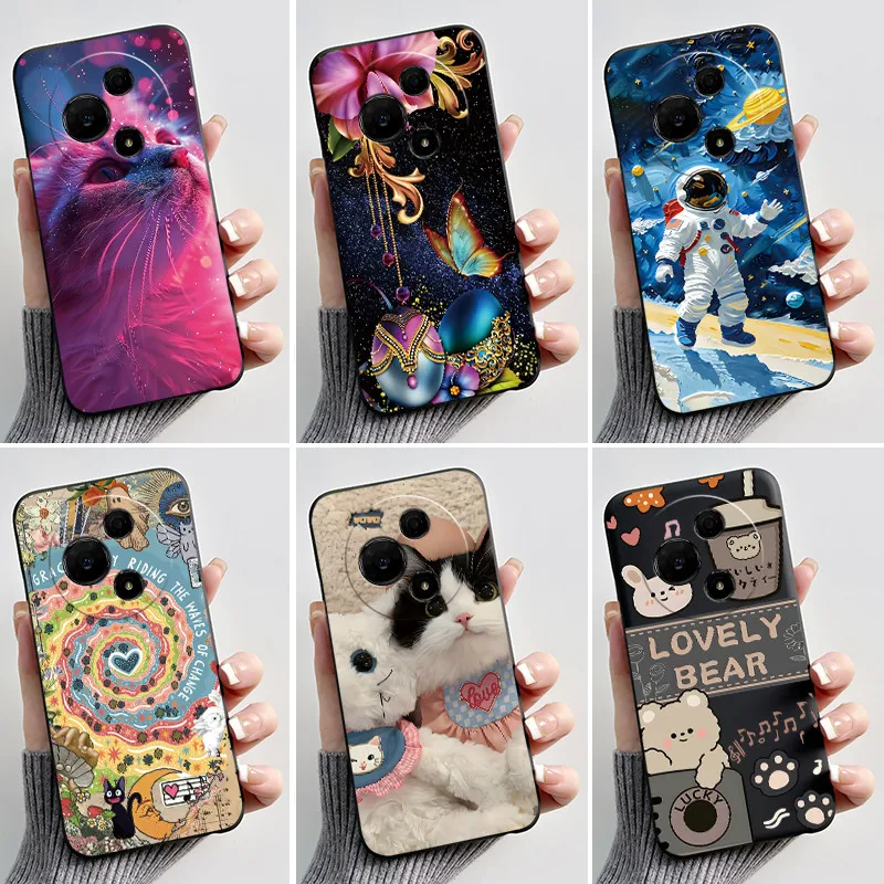 Aesthetic Cute Cat Soft Silicone Black Protective Phone Case Cover
