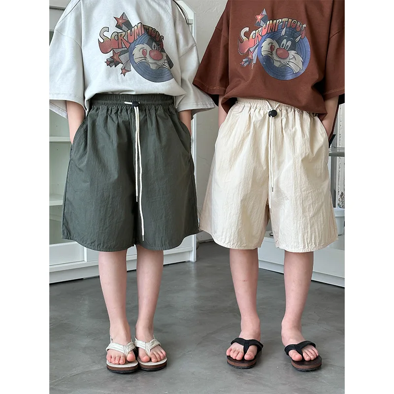 

Children Clothing Fashion Casual Comfortable Shorts 2024 Summer New Korean Boys Girls Solid Color All Match Cotton Shorts