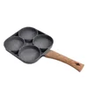 Non-stick 4 Hole Frying Pan for Omelet, Pancake, Steak, Egg, Ham - Kitchen Cookware 6
