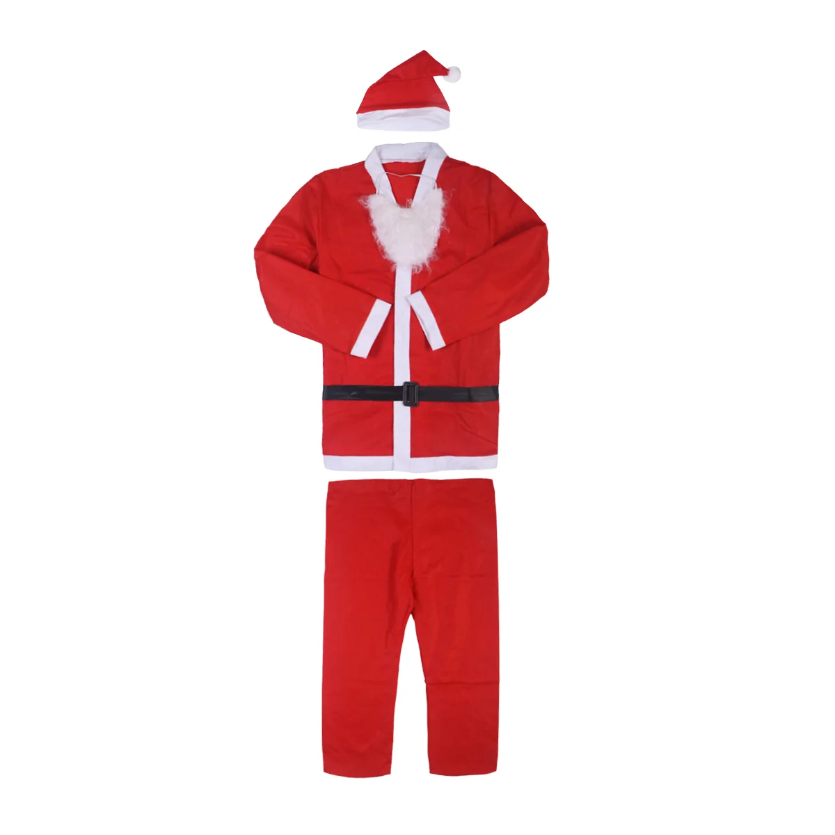5pcs Men's Santa Claus Costume Hat Beard Belt for Adult Christmas Cosplay Party Fancy Dress Carnival New Year Clothes Set