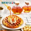 5 - 10pcs Hexagonal Glass Honey Bottle with Dipper Wooden Stirring Sticks Packaging Jars Dispenser Food Storage Container Gift 3