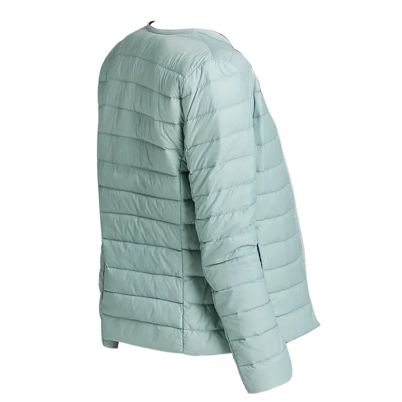 Women Liner Duck Down Jacket O-neck Variable V-neck 2024 New Female Winter Keep Warm Collarless Ultralight Quilted Puffer Coat 6