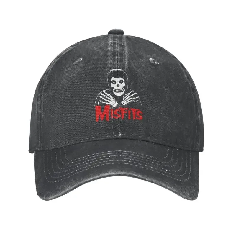 

Punk cotton Heavy Metal Misfits skull baseball cap for women men adjustable horror punk dad hat sun protection