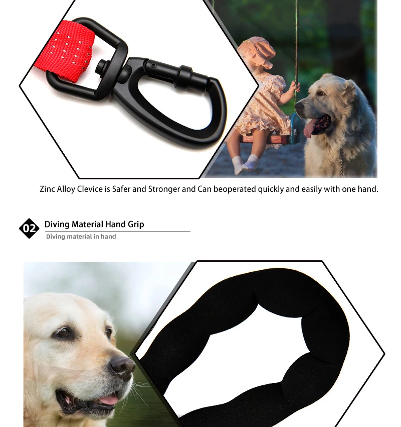 Large Dog Leash Elasticity Bungee Dog Training Leash with Soft Handle Pet Dog Running Walking Nylon Lead Rope Dog Supplies