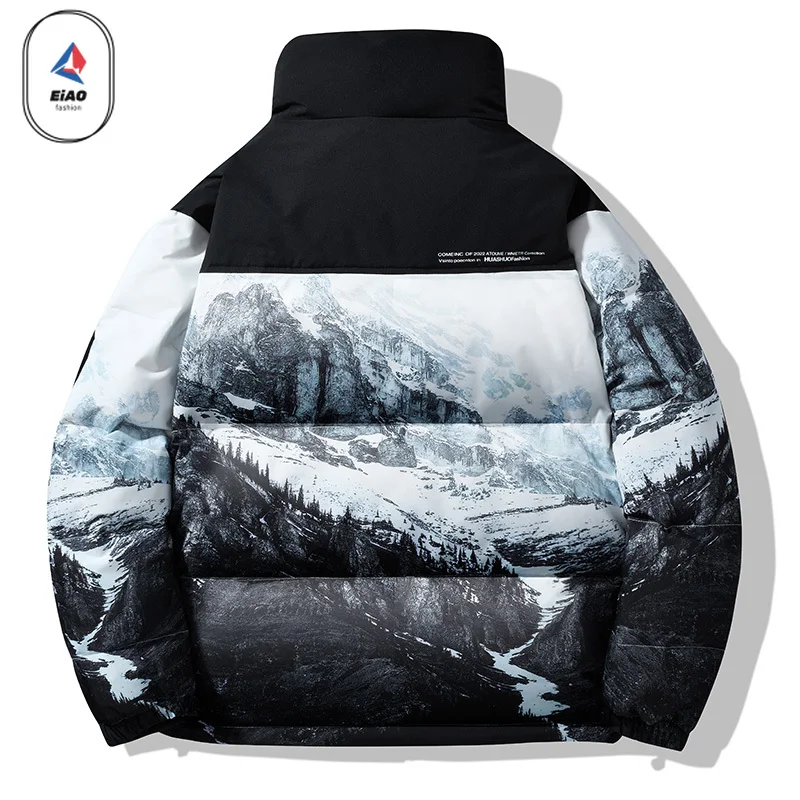 EIAO Winter Snow Peak White Duck Down Jacket Men 2026 Fashion Casual Camo Stand Collar Warm Down Jacket Leisure Windproof Parka