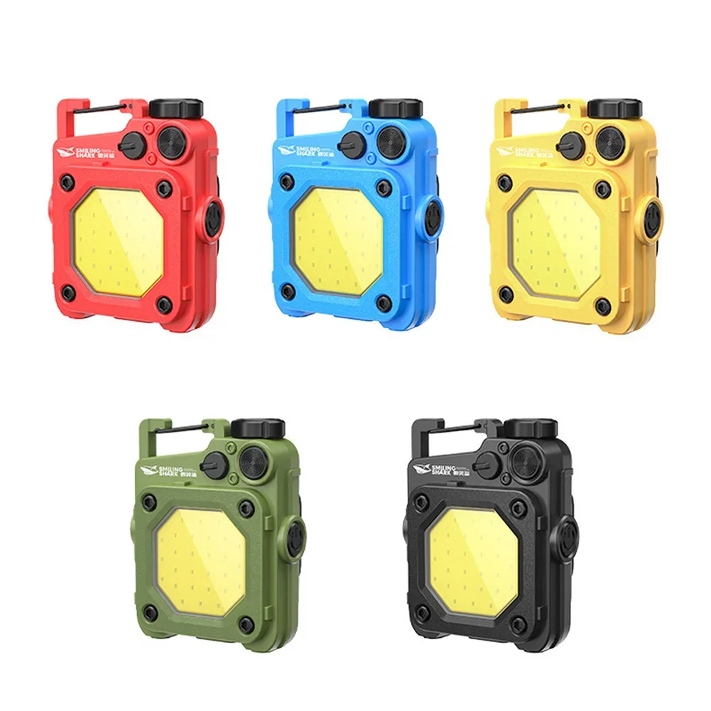 

LED COB Pocket Work Light Dual Light Source Mini Keychain Torch Light USB Type-C Charging 6 Modes IPX4 for Camping