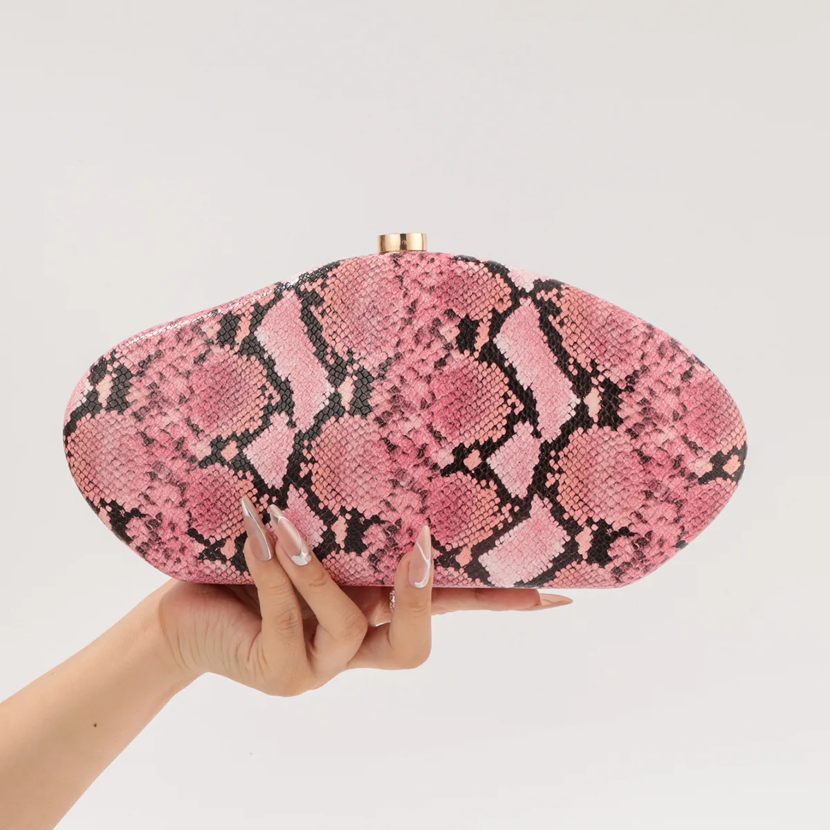 2025 Summer Elegant Marble Evening Clutch Purses for Women Oval Acrylic Handbag Chain Shoulder Bag Pearl Clutch for Party Prom