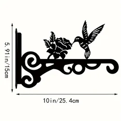 Elegant Black Metal Plant Hanger Set with Birds & Leaf Design - Sturdy and Easy to Install (1pc black)