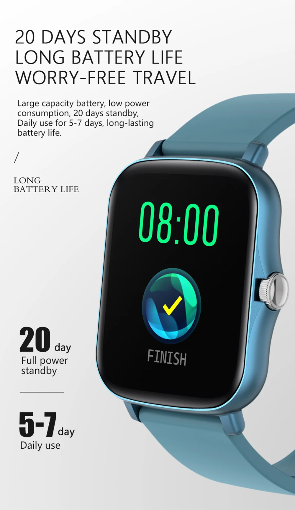 2021 M2 Y20 P8 Plus Smart Watch Men Rotate Button IP67 Smartwatch 1.7 Inch HD Screen Sports Women Smartwatch 24H Heart Rate Cloc