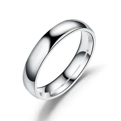 Elegant 6mm Titanium Hypoallergenic Wedding Band with High Polish Finish - 5 (Silver)