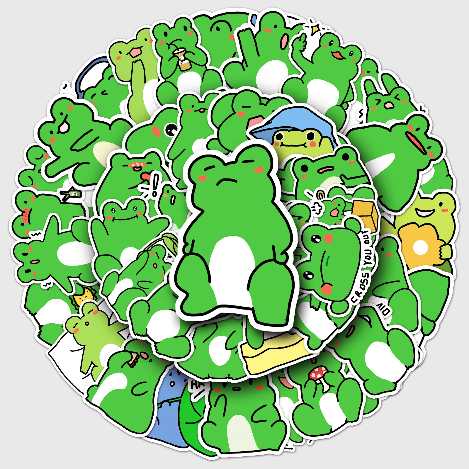 

50 карикатур лягушки наклейки милые животные водонепроницаемые наклейки детские наклейки DIY мобильные телефоны ноутбуки багаж ноутбуки вырезки буклеты B2