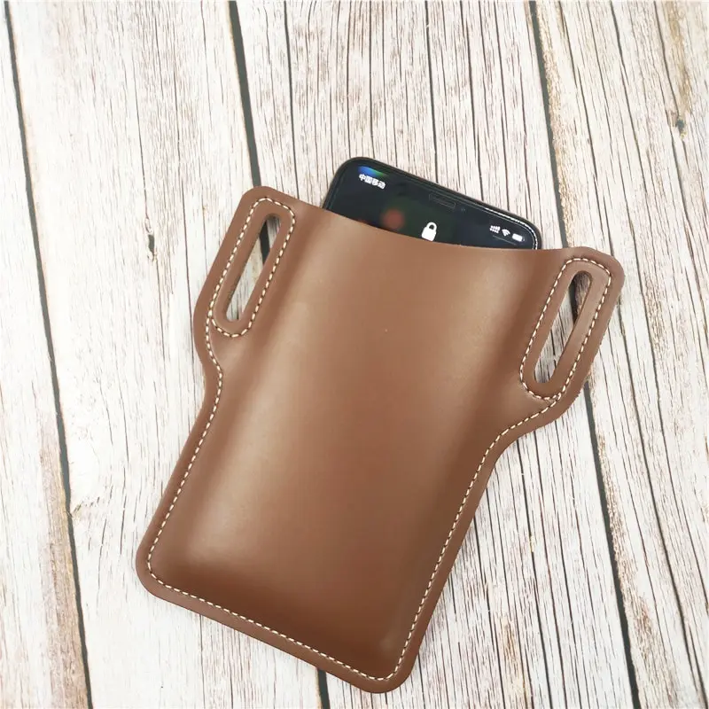 Men Phone Case Holster Cellphone Loop Holster Belt Waist Bag Props Leather  Purse Phone Wallet Running Pouch Travel Camping Bags - AliExpress