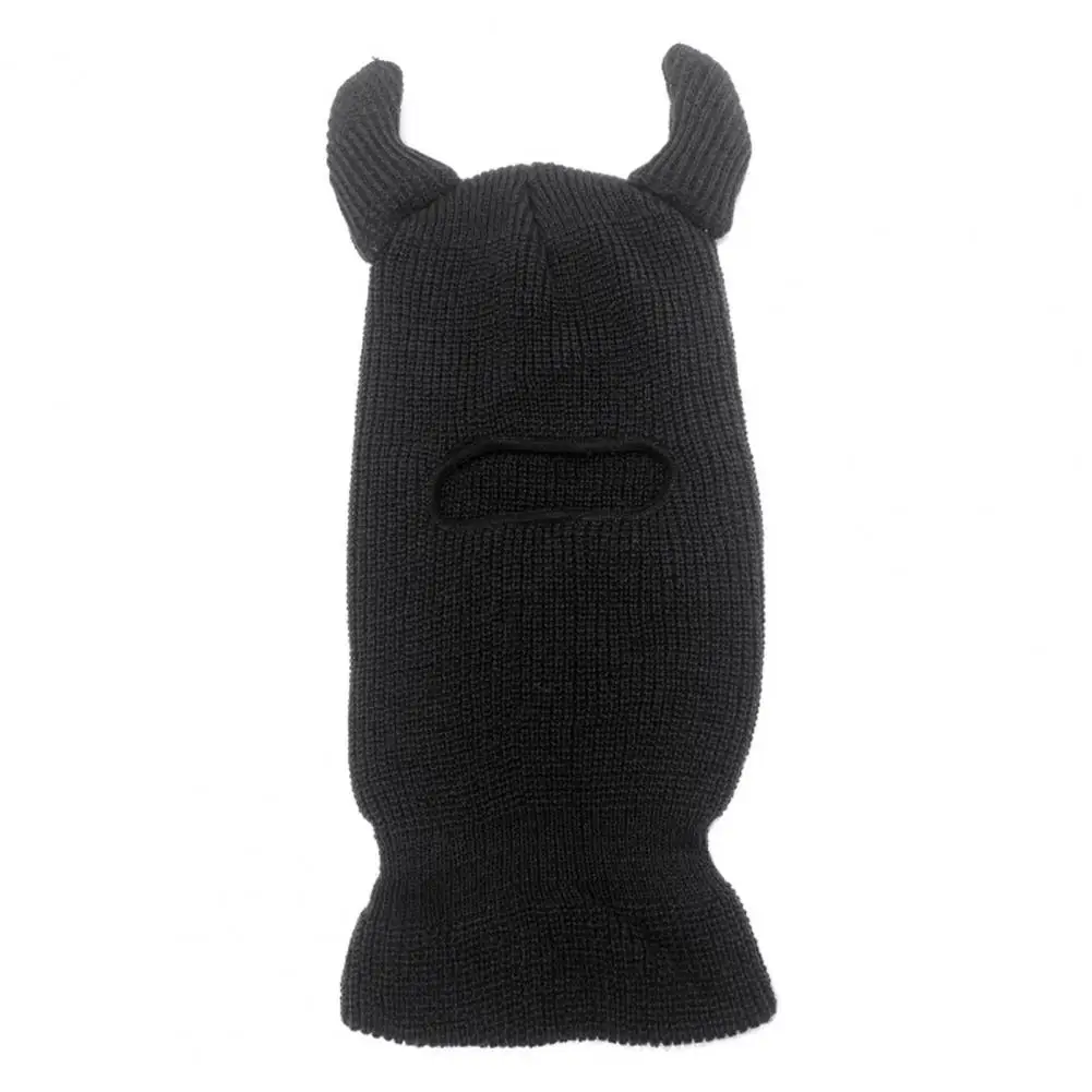 

Unisex Horn Hat Creative Knitted Beanie Hat with Funny Horns Unisex Windproof Balaclava for Autumn/winter Streetwear A Seller's