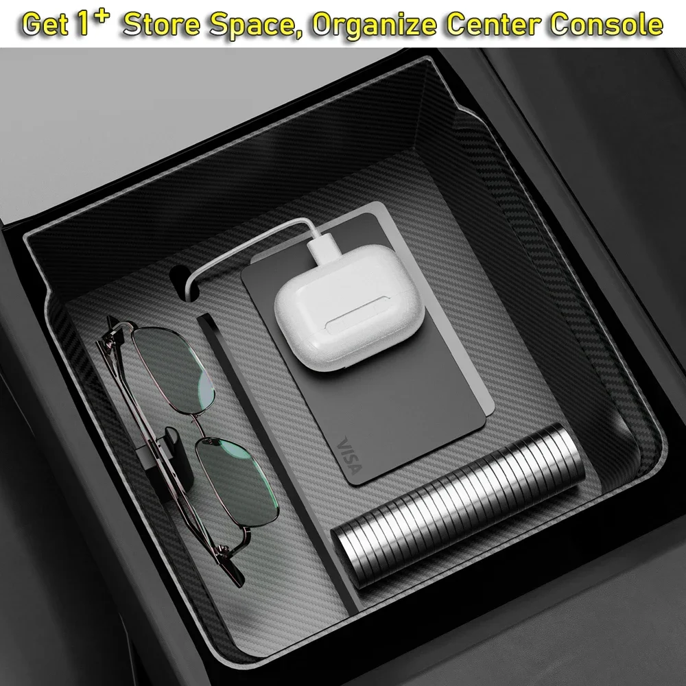 Storage Box for Tesla Model Y Juniper Launch 2025 Model 3 Highland Organizer Accessories Center Console Trays Hidden Cup Holder