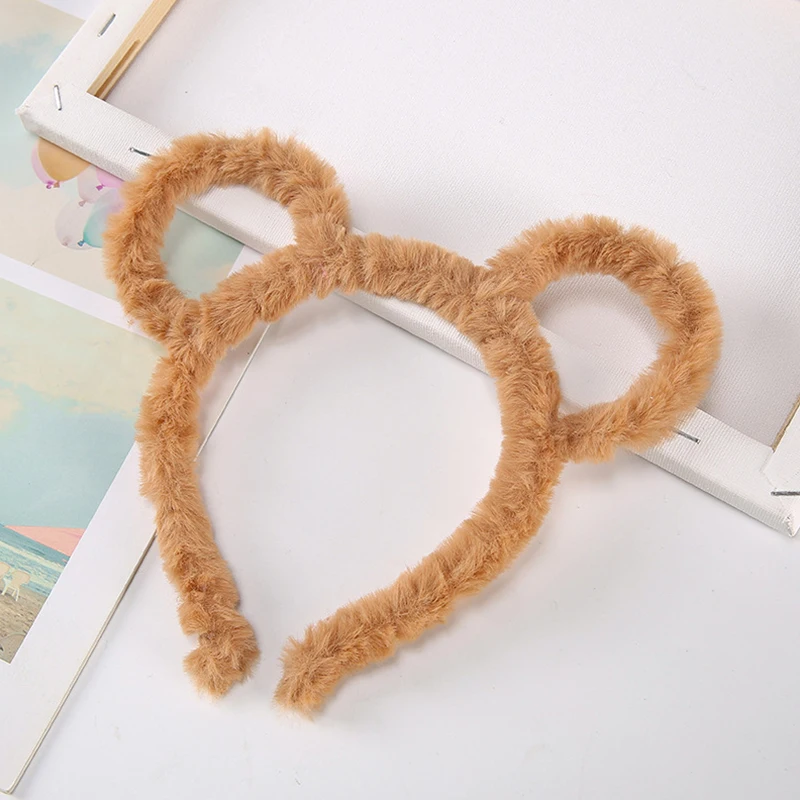 Cartoon Plush Bear Ear Hair Bands For Women Girls Hair Hoop Lolita Headdress Furry Headband Headpiece Dress Cosplay Accessories