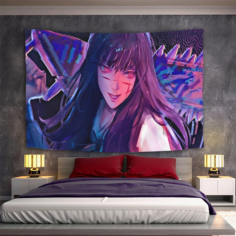 

Aesthetic Room Bedroom Decoration Home Decor Chainsaw Man Custom Tapestry Wall Hanging Anime Headboards Tapestries Kawaii Fabric