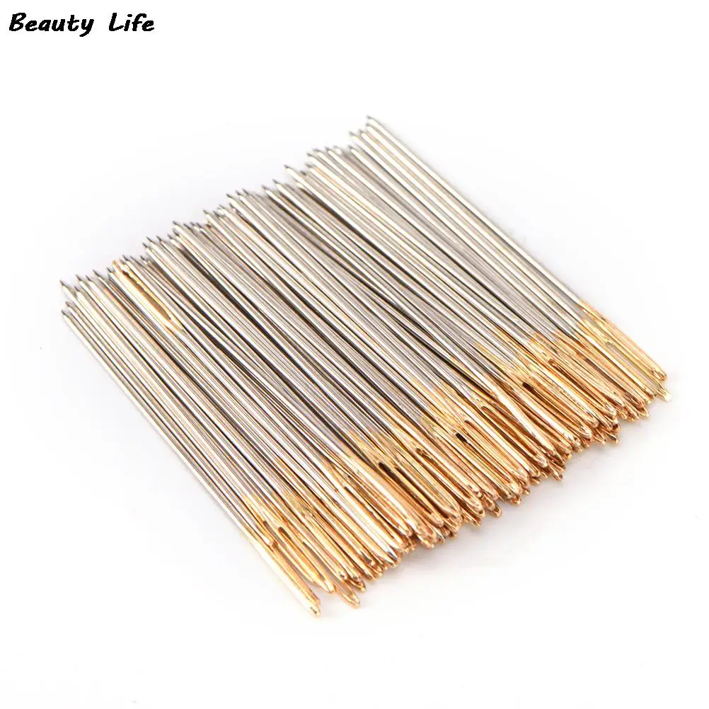 100PCS/Lot New Golden Tail Embroidery Fabric Cross Stitch Needles Size 24 For 11CT Stitch Cloth Sewing Kit
