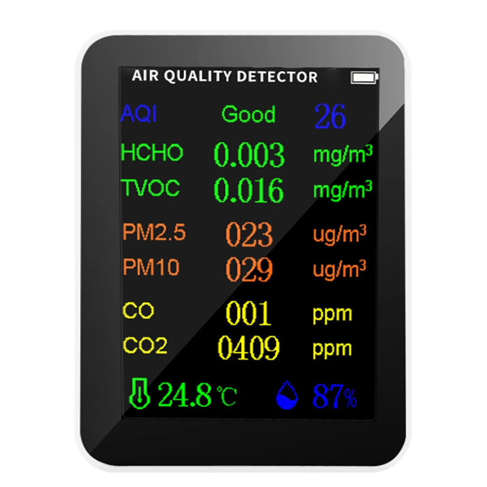 9in 1 Formaldehyde Detector Super Accurate Digital Carbon Dioxide Detector Air Quality Monitor  Home/Office/School/
